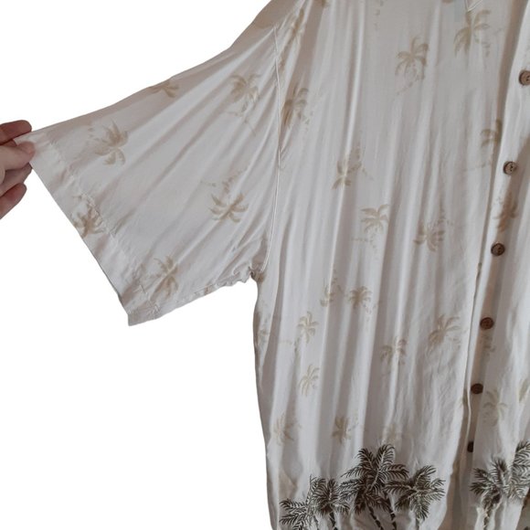 Quicksilver Silver Edition Palm Tree Tropical Mens Shirt Short Sleeve - Picture 2 of 9